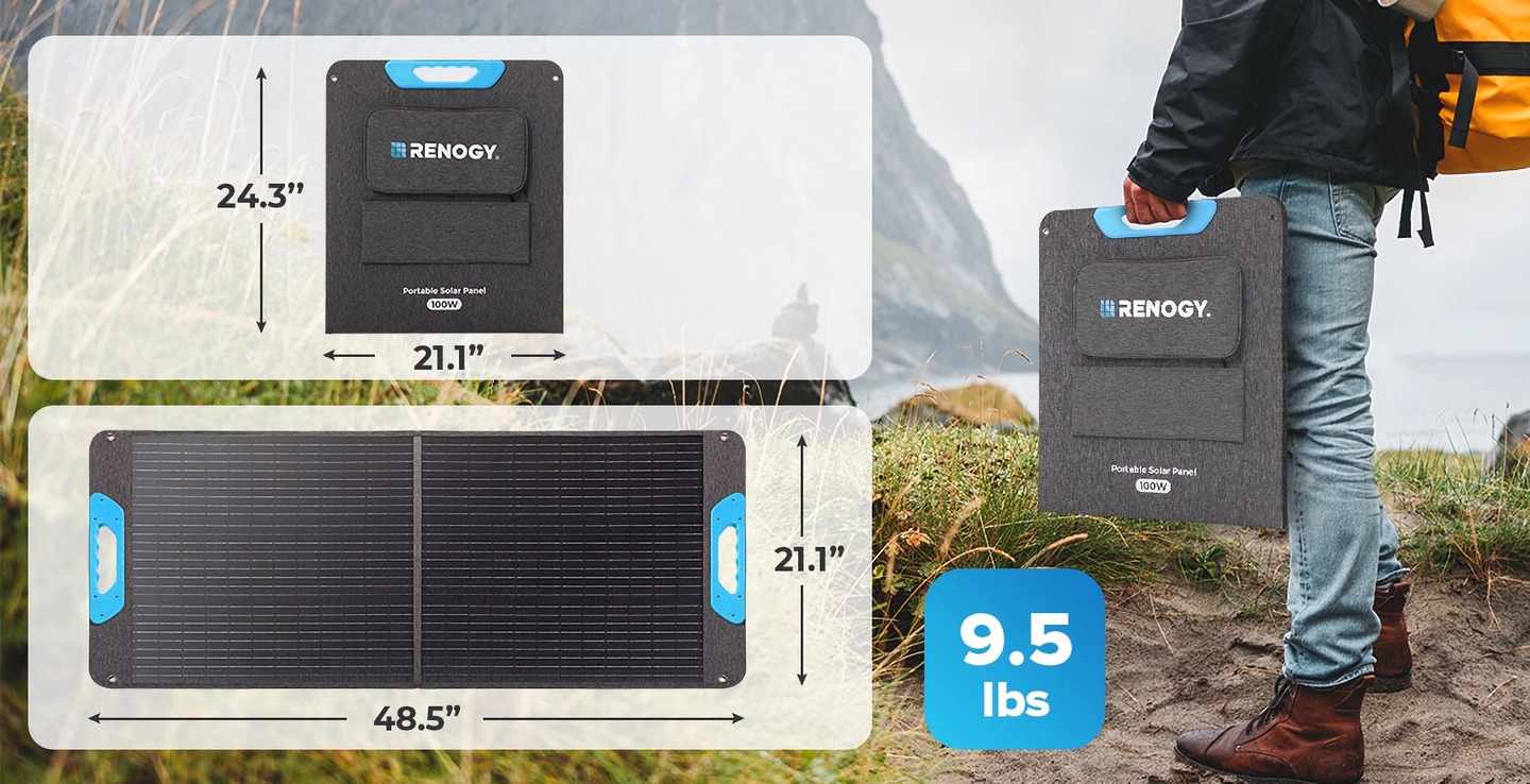 Setup of Renogy 100W Portable Solar Panel