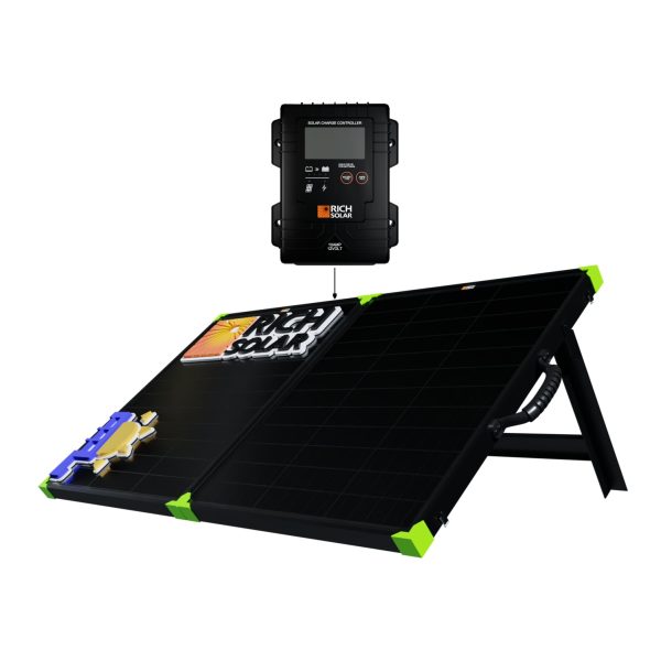 100W Portable Solar Panel Briefcase + Charger 12V