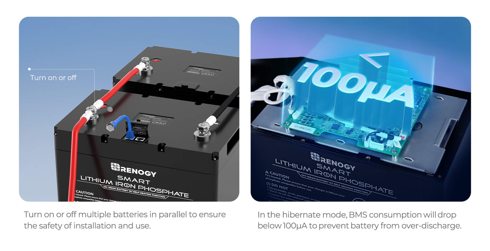 12.8V 100Ah Smart Lithium Iron Phosphate Battery