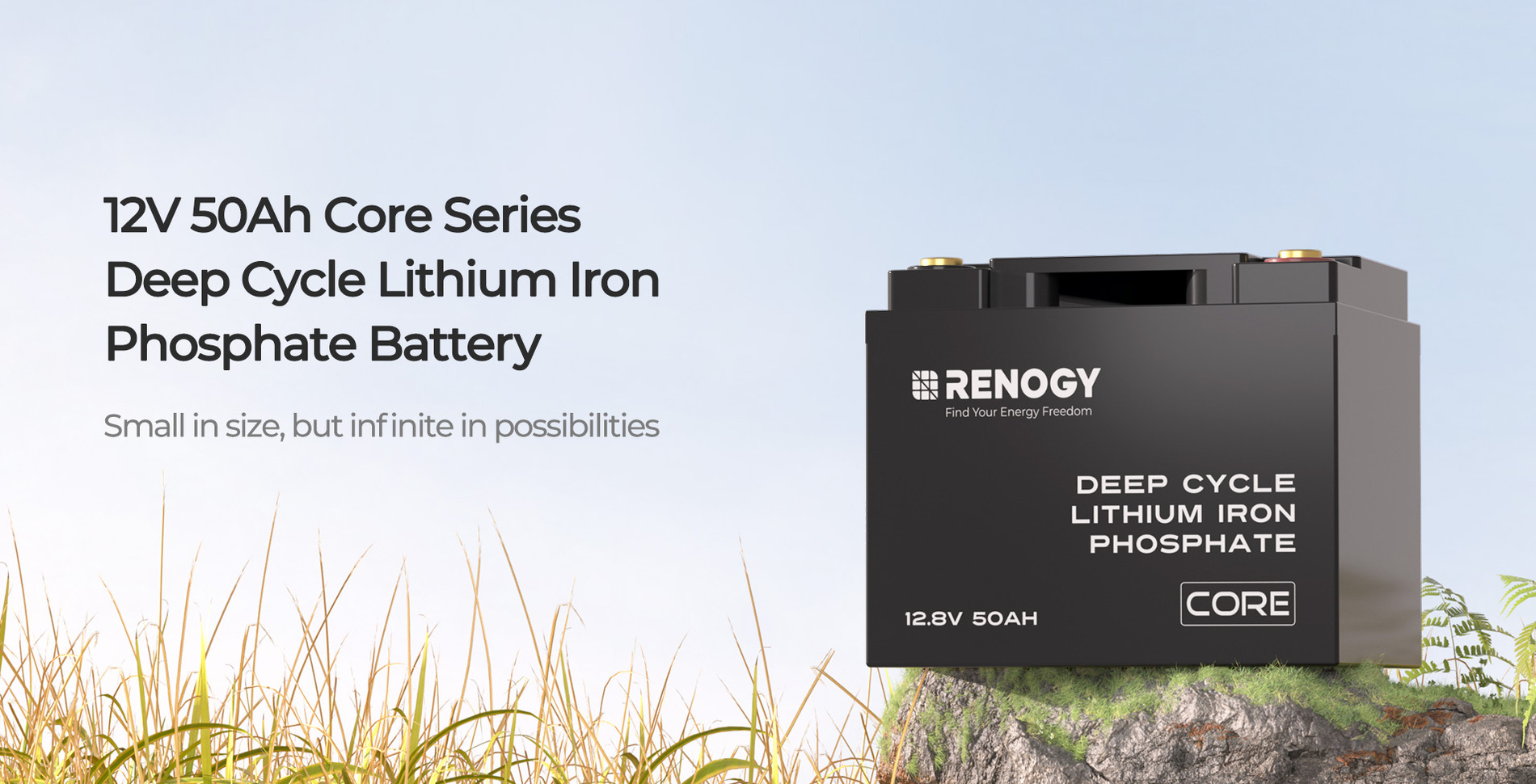 12.8V 50Ah Deep Cycle Lithium Iron Core Series Battery