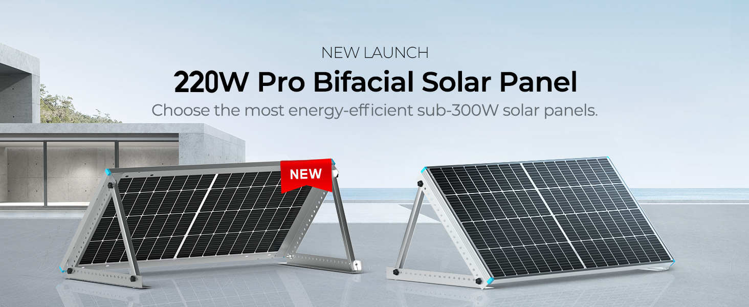 220 Watts Bifacial 64 Half Cells Solar Panel