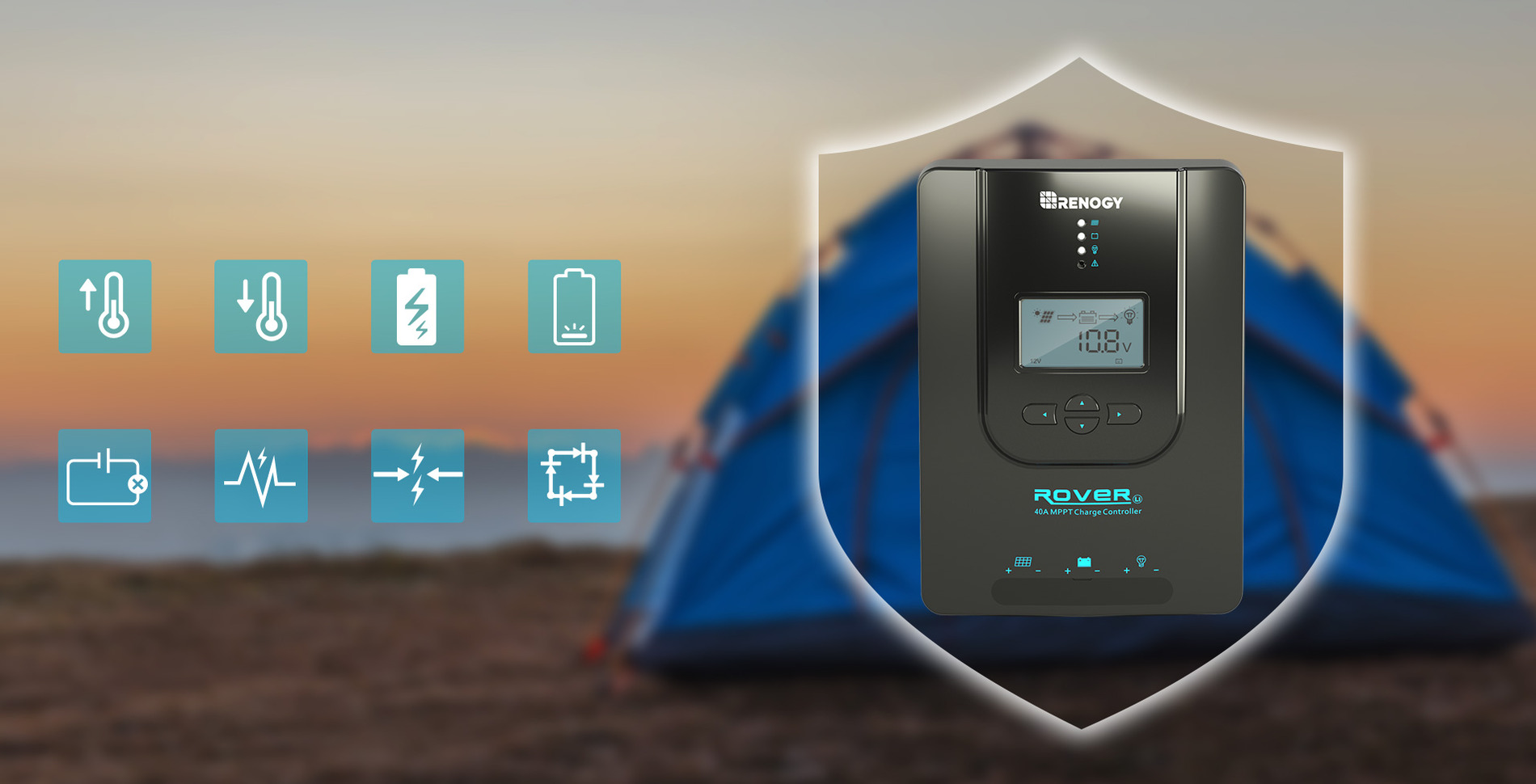 Rover Li charge controller in an outdoor setup