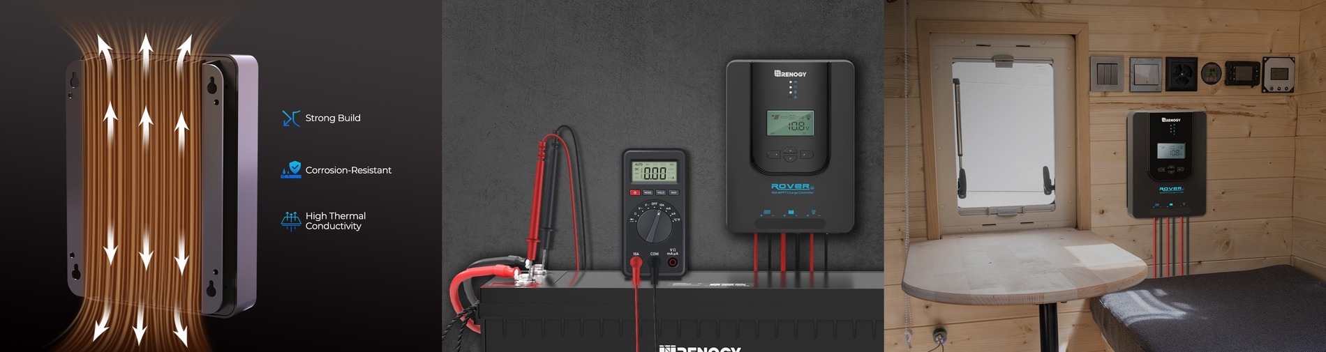 Detailed view of the Rover Li charge controller’s interface