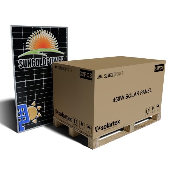 32PCS Full Pallet 450W Monocrystalline SunGoldPower