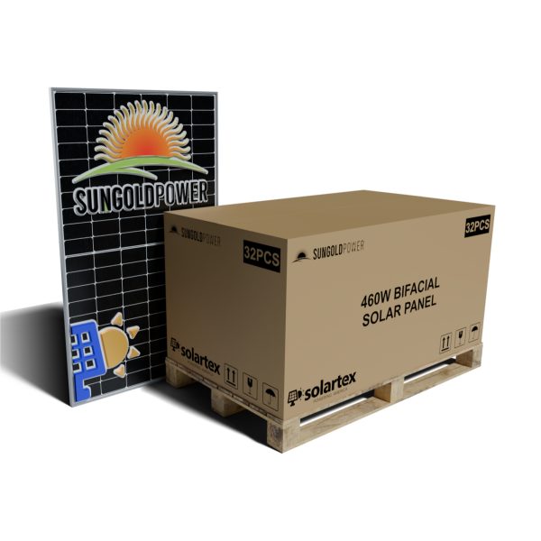 32PCS Full Pallet 460W Bifacial PERC SunGoldPower