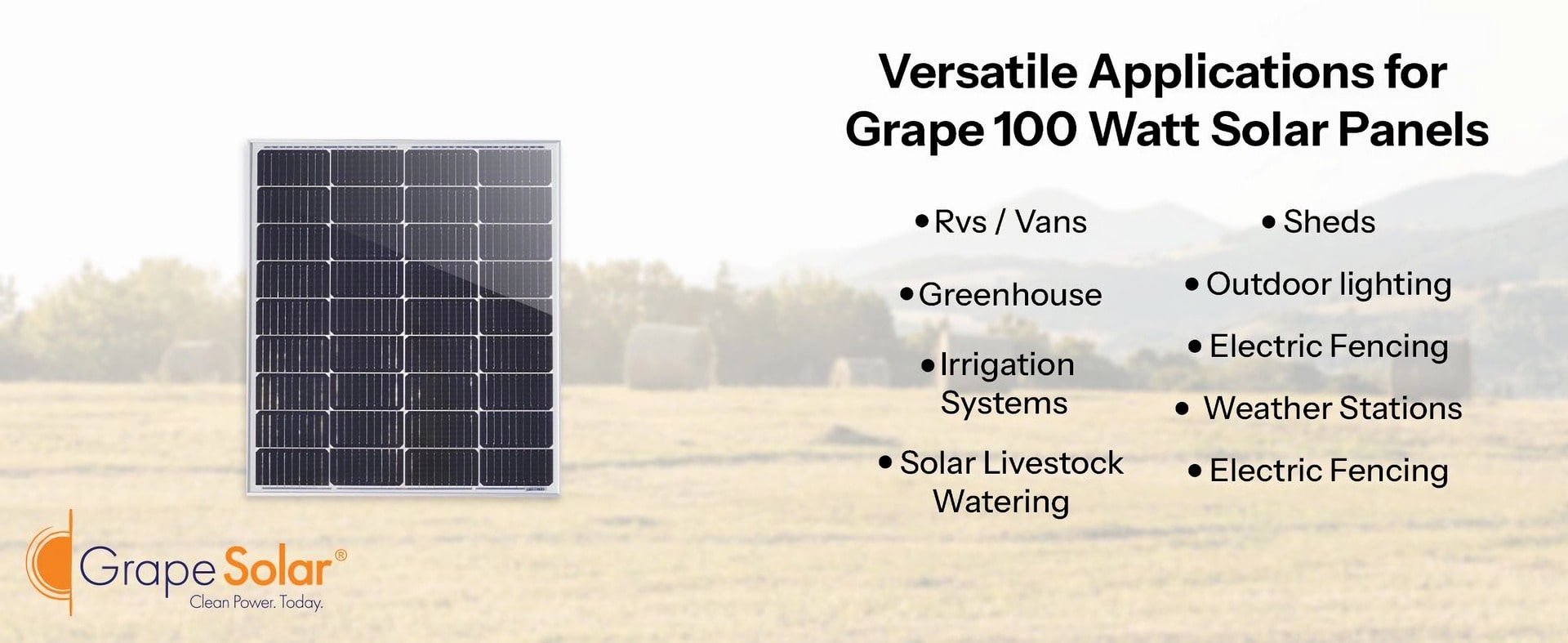 Grape Solar 100W Mono Solar Panel front view