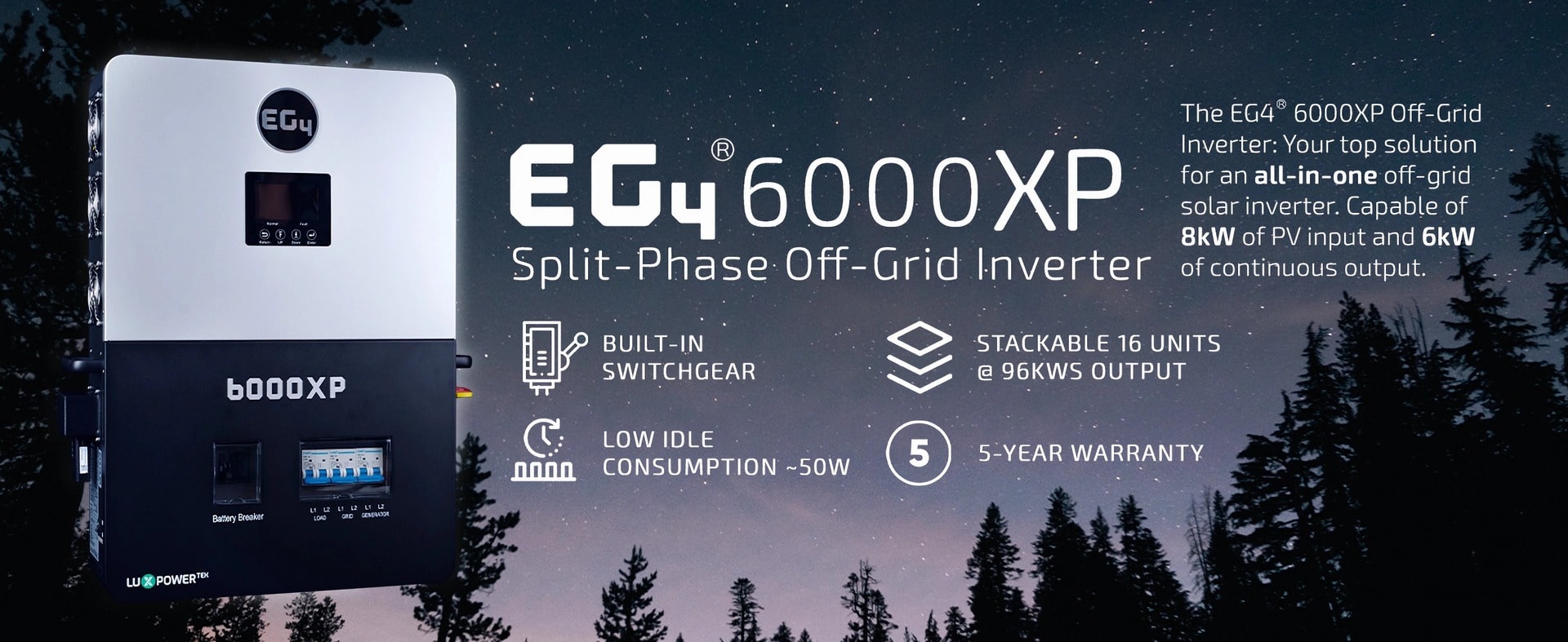 EG4 6000XP Inverter Front View