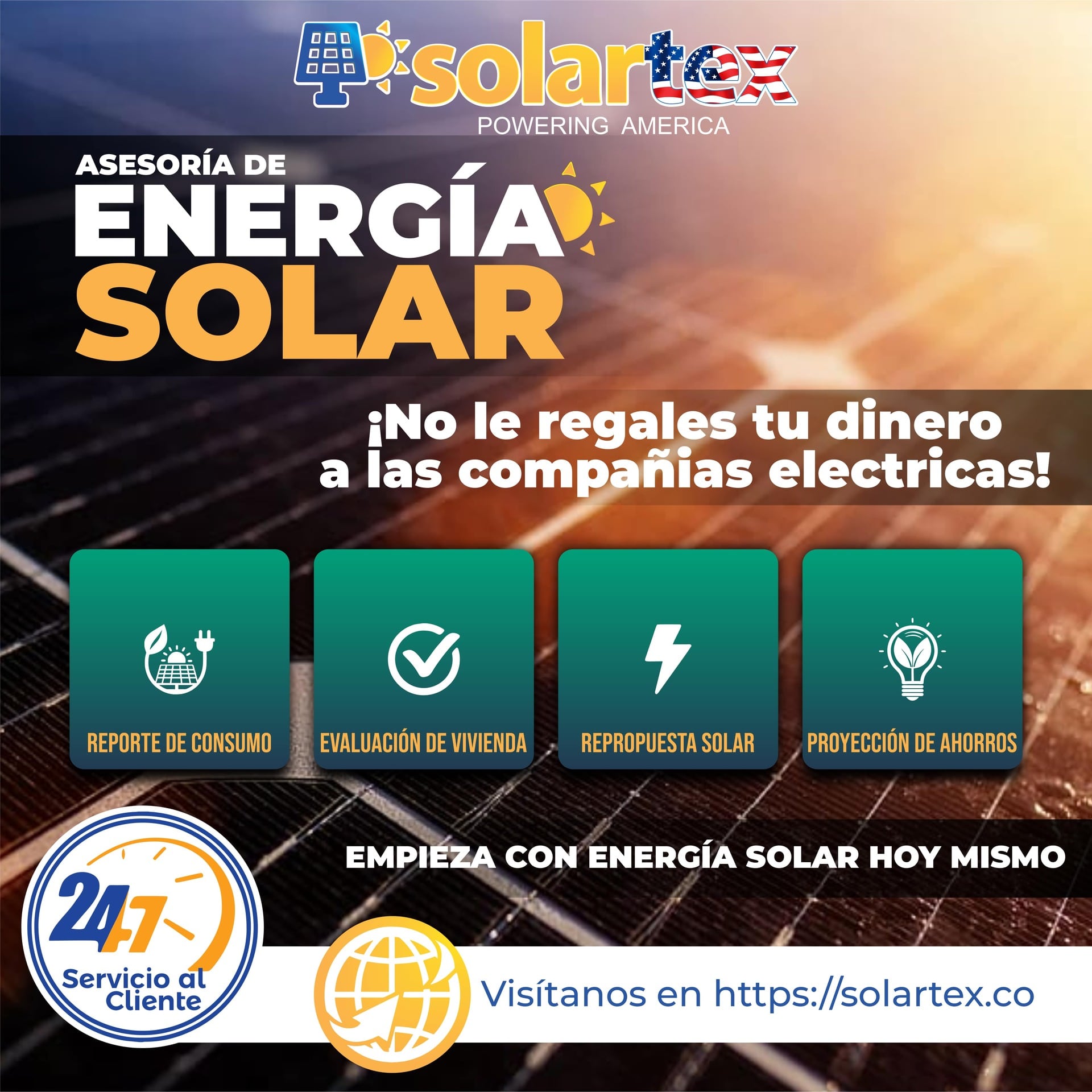 Hogar con sistema de energía solar instalado